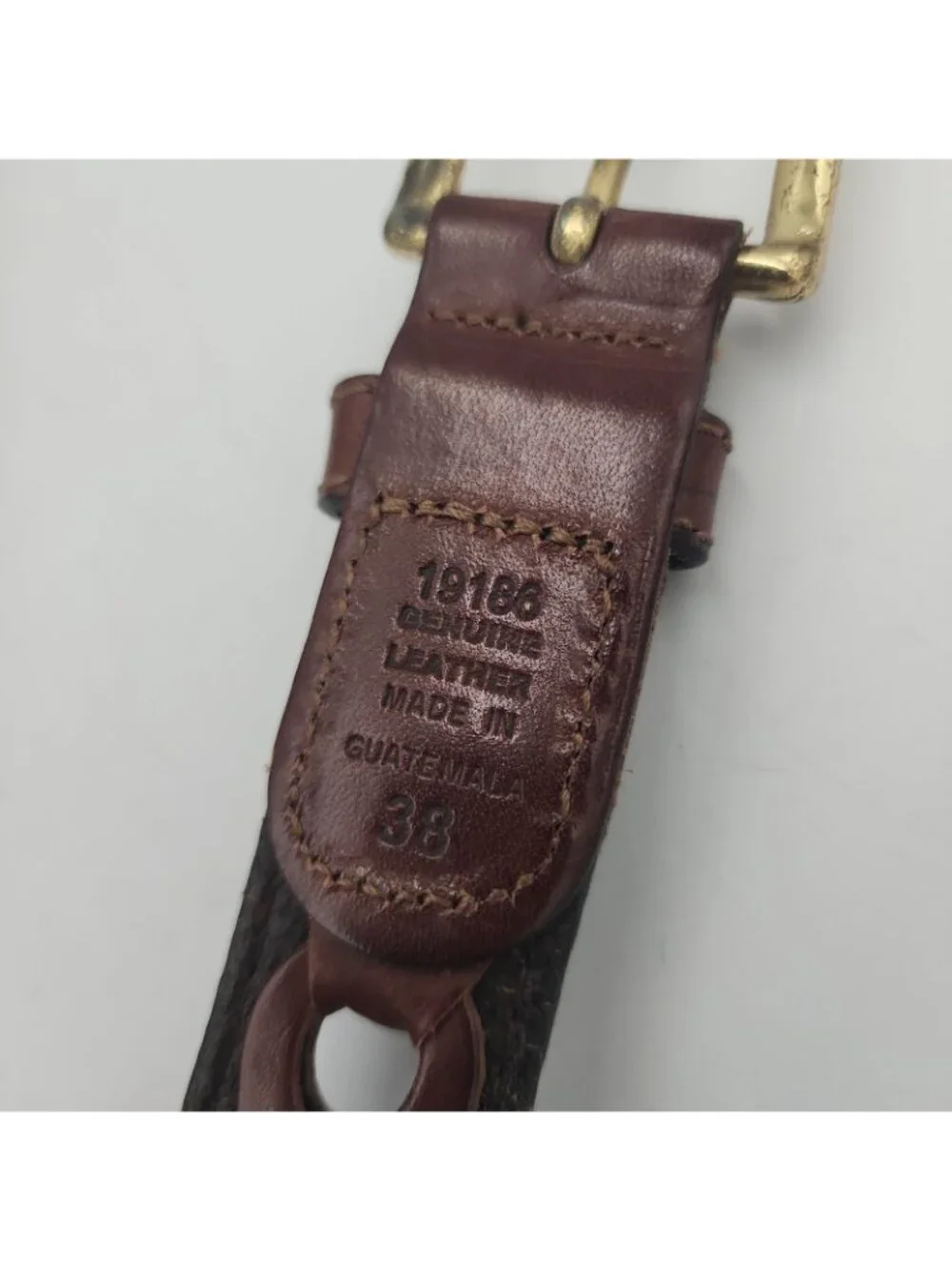 LEATHER BELT Mens Size 38 Belt Adjustable Brown Fits Up To 43